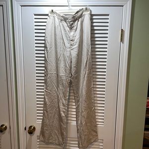 Abercrombie & Fitch wide leg pant in light khaki